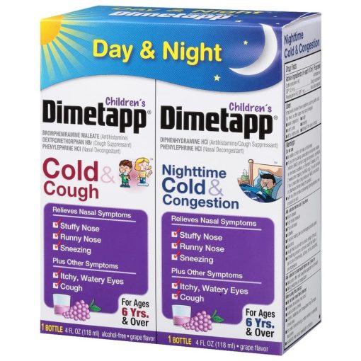 Siro trị cảm cúm, ho cho trẻ em Dimetapp Children's Cold & Cough Day & Night 118ml x 2 chai