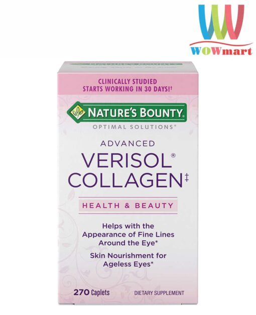 Viên uống Collagen chống nhăn vùng mắt Nature's Bounty Advanced Verisol Collagen 270 viên