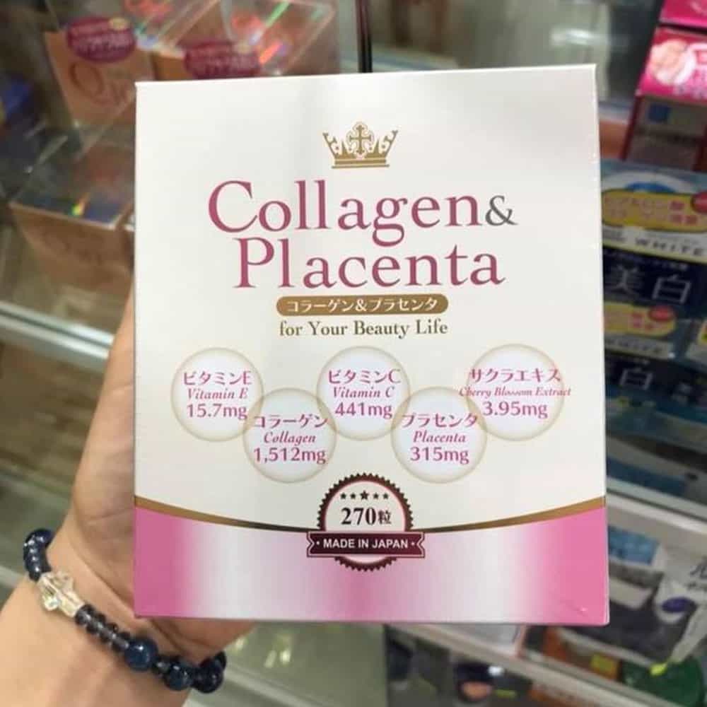 Viên uống Collagen trắng da 5 in 1 Collagen &amp; Placenta Nhật Bản 270 viên –  Wowmart VN | 100% hàng ngoại nhập