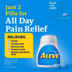 Viên uống Aleve Pain Reliever Naproxen Sodium 220mg 200 Caplets 11 vien uong giam dau ha sot aleve strength to last 12 hours 200 vien knb