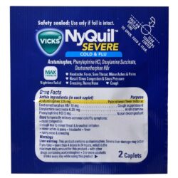 Viên uống cắt cơn ho và cảm cúm Vicks NyQuil Severe Cold Flu Caplets 4 viên 5 vien uong tri ho va cam cum vicks nyquil severe cold flu caplets 4 vien a
