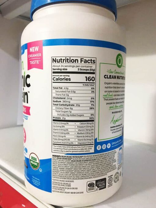 bot dinh duong orgain organic protein superfoods 1224g huong vani 161224 kb