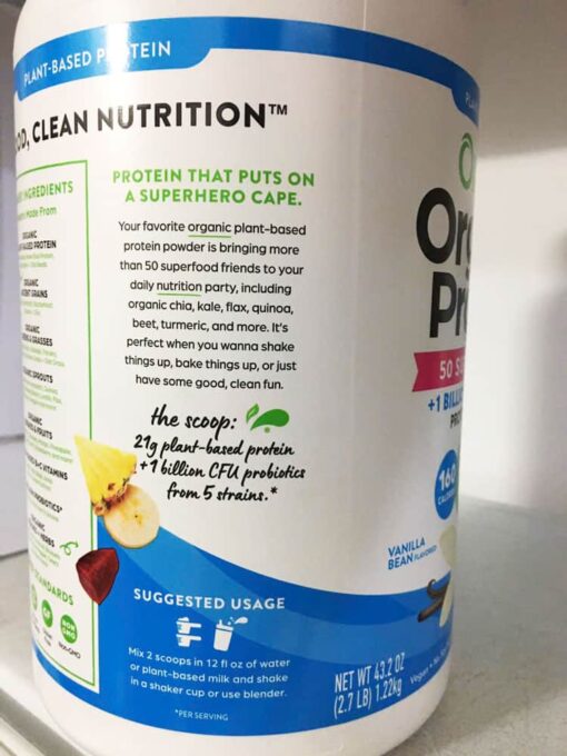 bot dinh duong orgain organic protein superfoods 1224g huong vani 161224 kf
