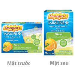 Bột sủi C tăng đề kháng Emergen-C Immune Plus Vitamin D Zinc Citrus 30 gói 4 bot sui c tang de khang emergen c immune plus citrus 30 goi 091224 ka