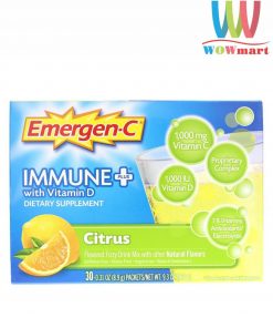 Bột sủi C tăng đề kháng Emergen-C Immune Plus Citrus 30 gói