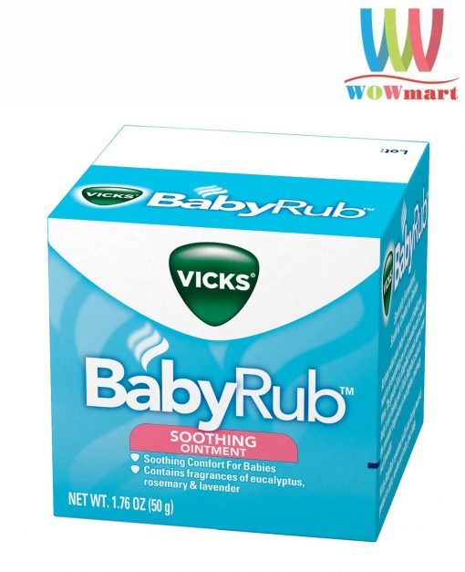 Dầu bôi ấm ngực trẻ Vicks BabyRub Soothing Ointment 50g