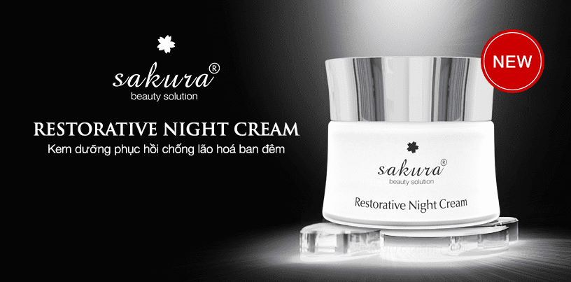 Kem chống lão hóa phục hồi da ban đêm Sakura Restorative Night Cream 30g