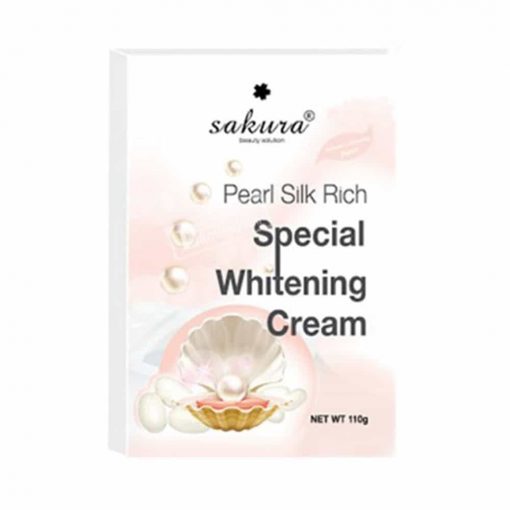 Kem tắm trắng ngọc trai tơ tằm Sakura Pearl Silk Rich Special Whitening Cream 110g