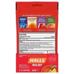 Kẹo Halls thông cổ, mát họng Halls Relief Tropical Fruit 30 viên 6 keo halls thong co tri ho halls soothes relieves tropical fruit 30 vien knb