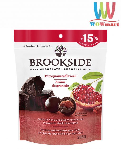 Socola đen nhân lựu đỏ Brookside Dark Chocolate Pomegranate 235g