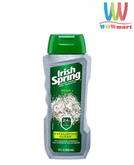 Sữa tắm cho nam Irish Spring Gear Exfoliating Clean Body Wash 532ml