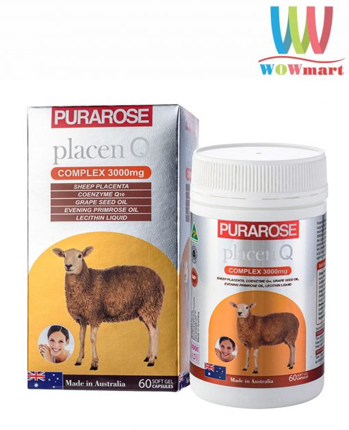 Viên uống nhau thai cừu Purarose Placen Q Complex 3000mg 60 viên