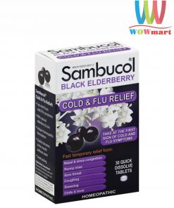 Viên uống trị cảm cúm Sambucol Cold & Flu Relief cho người lớn và trẻ em 30 viên