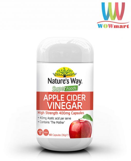 Viên uống từ giấm táo Nature’s Way Super Foods Apple Cider Vinegar 400mg 60 viên
