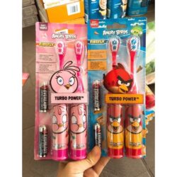 Bàn chải đánh răng bằng pin cho bé Angry Birds Turbo Power 2 cây hồng 7 Bàn chải đánh răng bằng pin cho bé Angry Birds Turbo Power 2 cây hồng