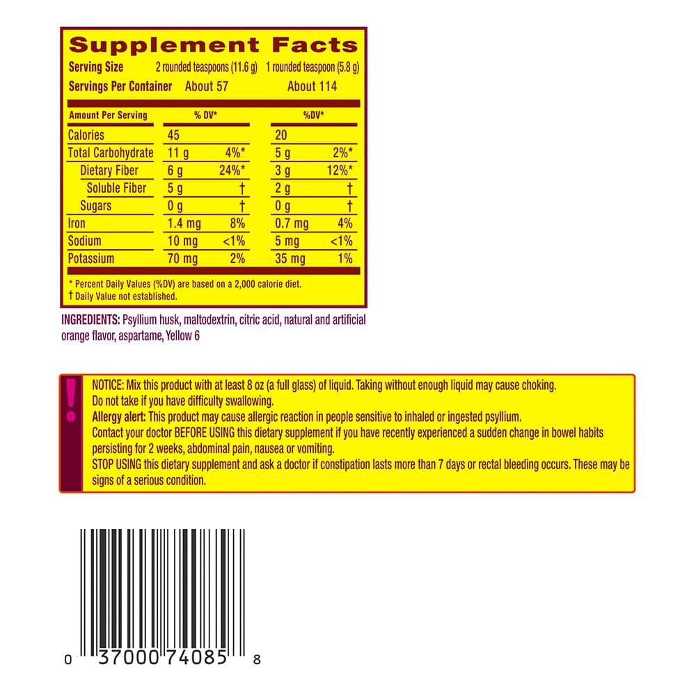 Metamucil Multihealth Fiber Orange Powder 114 liều