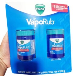 Dầu bôi ấm ngực Vicks VapoRub Cough Suppressant Ointment 100g x2 hộp 15 dau boi am nguc giam dau tri ho vicks vaporub cough suppressant ointment 100g x 2 hop 41123 ke