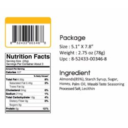 Hạnh nhân tẩm mù tạt mật ong Beyond Nature Honey Wasabi Almonds 78g