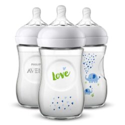 Hộp 3 bình sữa Philips Avent Naturel Blue Elephant 1m+ 260ml