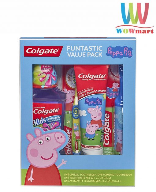 Set 4 món chăm sóc răng miệng cho bé Colgate Funtastic Value Pack Peppa Pig