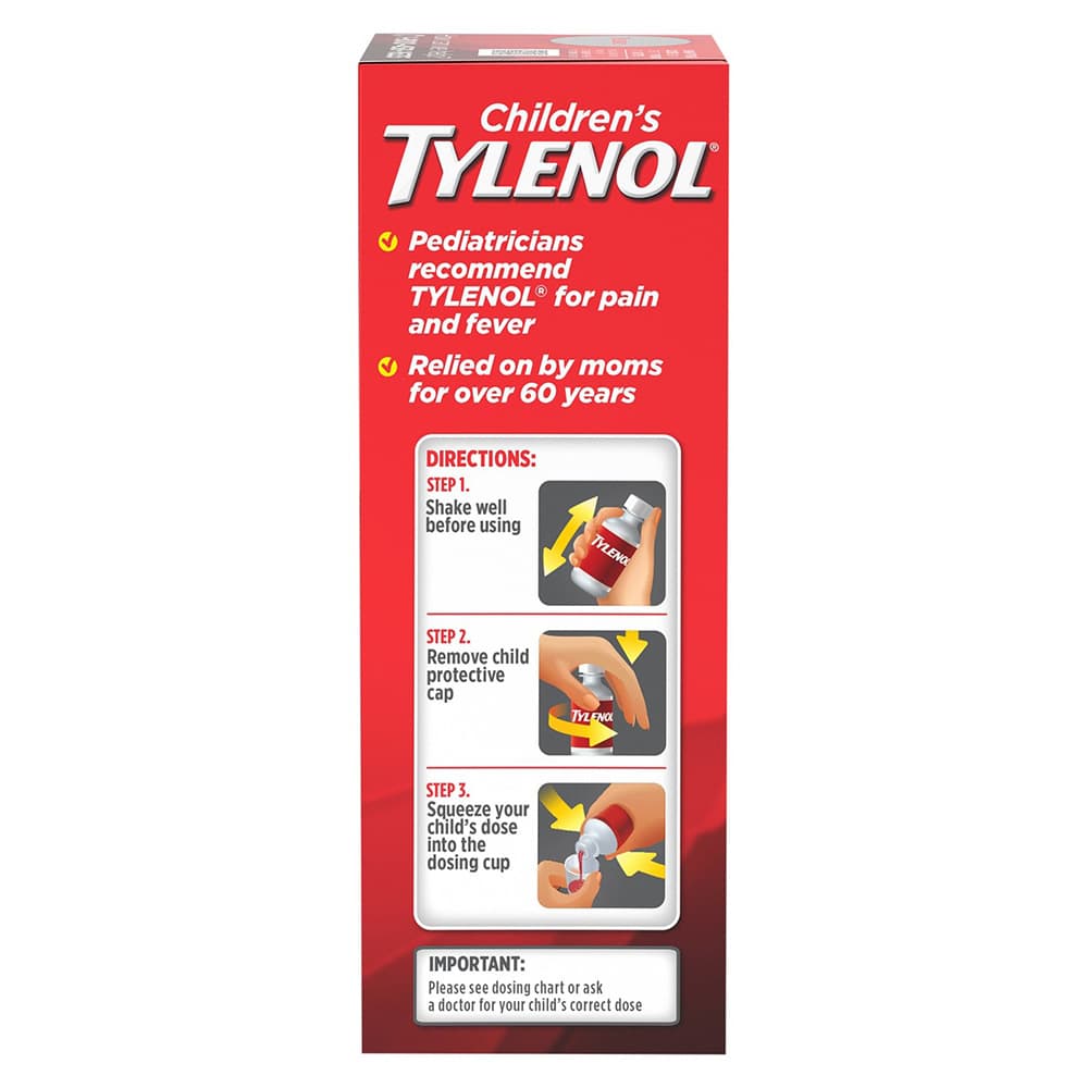 Siro giảm đau hạ sốt cho trẻ 2-11 tuổi Children’s Tylenol Pain Fever 120ml vị Cherry