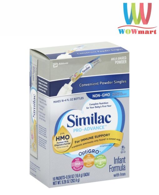Sữa bột Similac cho bé từ 0-12 tháng Similac Pro-Advance Non-GMO HMO 16.4g x 16 gói mẫu 1