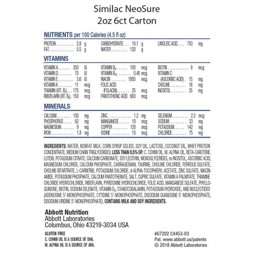 Sữa Similac nước Similac NeoSure Infant Formula 59ml x6 ống