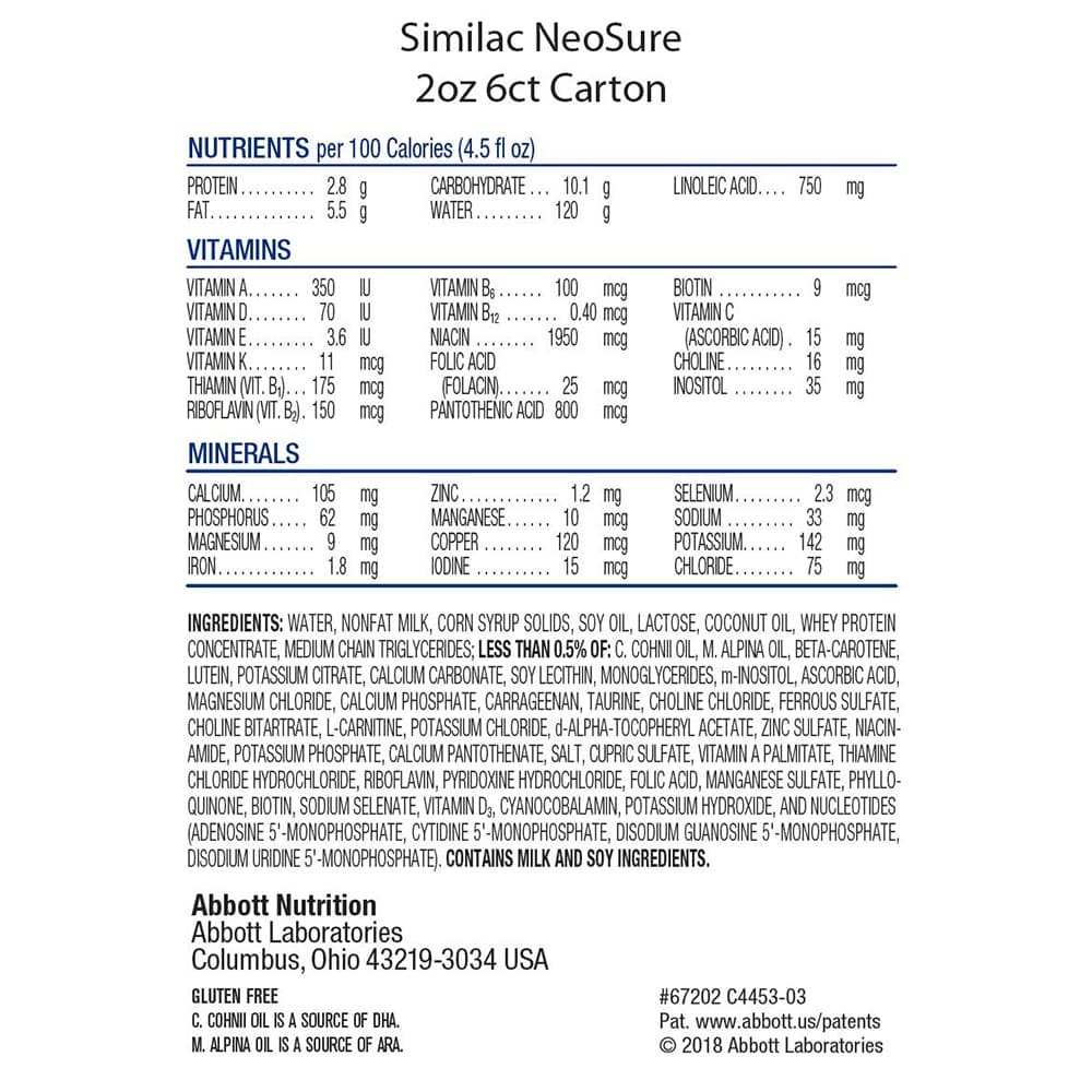 Sữa nước Similac NeoSure Infant Formula 59ml x6 ống nghiệm