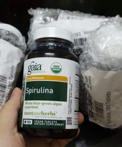 Tảo xoắn hữu cơ Gaia Organics Spirulina 180 viên