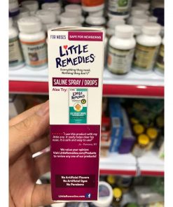 Thuốc nhỏ mũi cho trẻ sơ sinh Little Remedies Saline Spray Drops 30ml