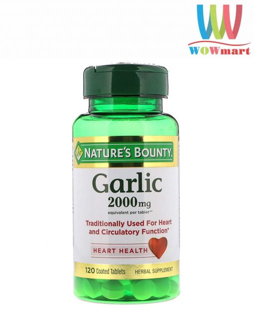 Tinh dầu tỏi nguyên chất tốt cho tim mạch Nature’s Bounty Garlic 2000mg 120 viên