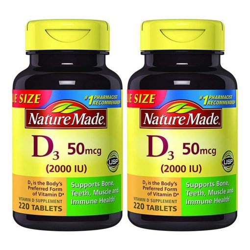 Viên uống bổ sung Vitamin D3 Nature Made D3 50mcg (2000 IU) 220 viên
