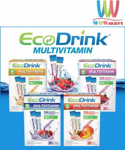 Bổ sung vitamin từ bột trái cây hòa tan EcoDrink Multivitamin Berry 30 gói vị dâu