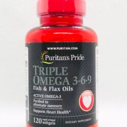 Dầu cá bổ tim mạch Puritan’s Pride Triple Omega 3-6-9 Fish & Flax Oils 120 viên 8 dau ca bo tim mach puritans pride triple omega 3 6 9 fish flax oils 120 vien kc