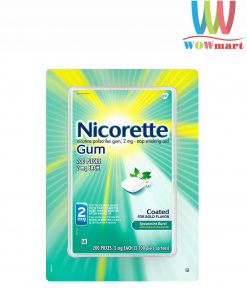 Kẹo cai thuốc Nicorette Gum Spearmint Burst 2mg 200 viên
