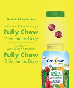 Kẹo dẻo Vitamin từ rau củ quả cho trẻ em One A Day Kids Nature’s Medley Gummies 110 viên
