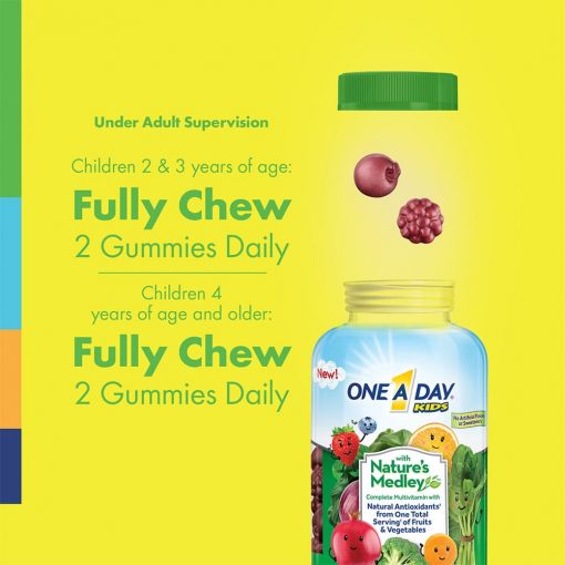 Kẹo dẻo Vitamin từ rau củ quả cho trẻ em One A Day Kids Nature’s Medley Gummies 110 viên