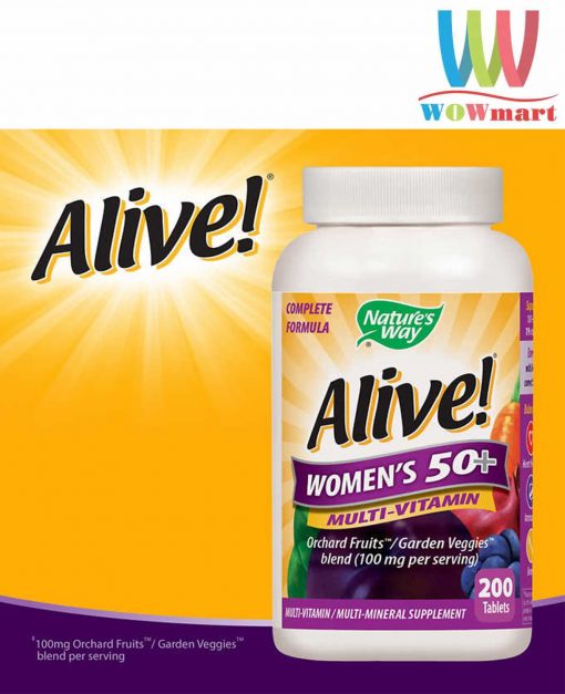 Viên uống bổ sung vitamin cho phụ nữ trên 50 tuổi Alive! Women's 50+ Multivitamin 200 viên