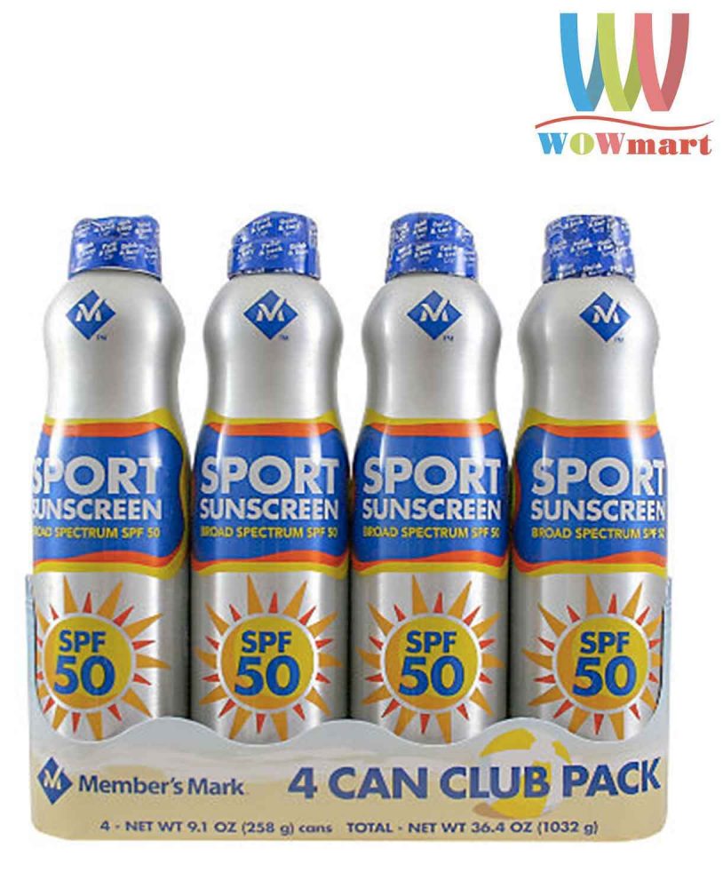 Kem chống nắng Member’s Mark Sport Sunscreen 4can x 258g
