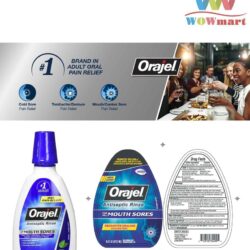 Nuoc khu trung mieng mui bac ha Orajel Antiseptic Rinse Mint 473g 1