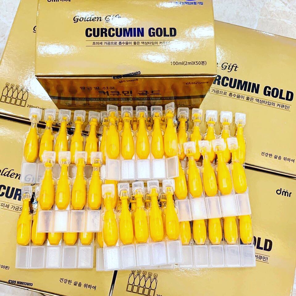 Tinh bột nghệ Nano Curcumin Gold Golden Gift hộp 100ml (50 ống x2ml)
