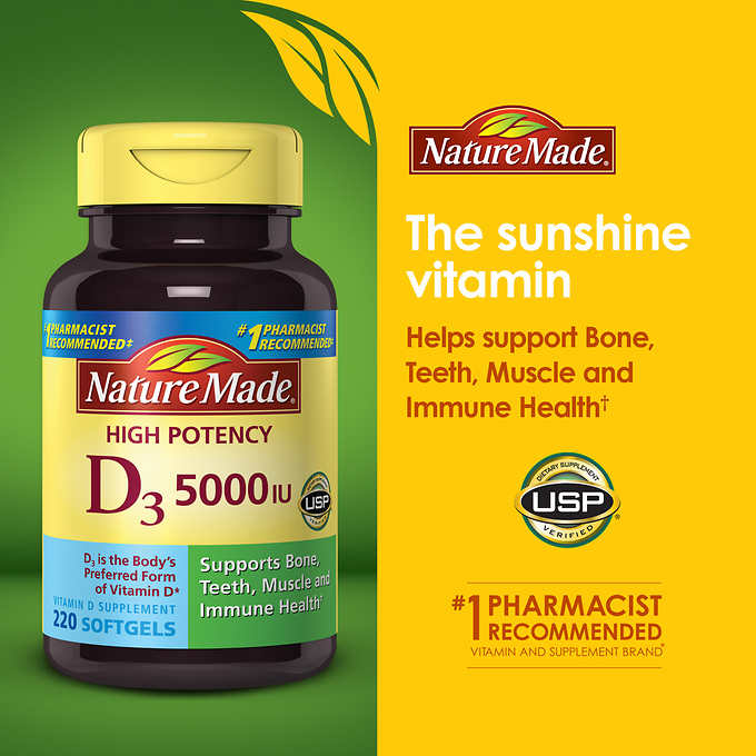 Nature Made Vitamin D3 5000IU 220 viên