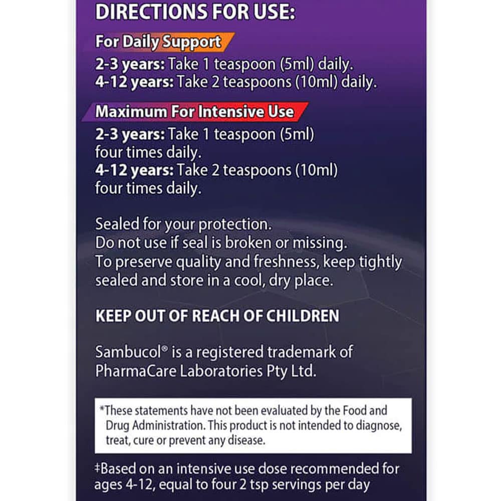 Siro Sambucol tăng đề kháng cho trẻ 2 tuổi trở lên SAMBUCOL Black Elderberry Advanced Immune Syrup Kids 120ml 4 Siro Sambucol tăng đề kháng cho trẻ 2 tuổi trở lên SAMBUCOL Black Elderberry Advanced Immune Syrup Kids 120ml - Ảnh 4