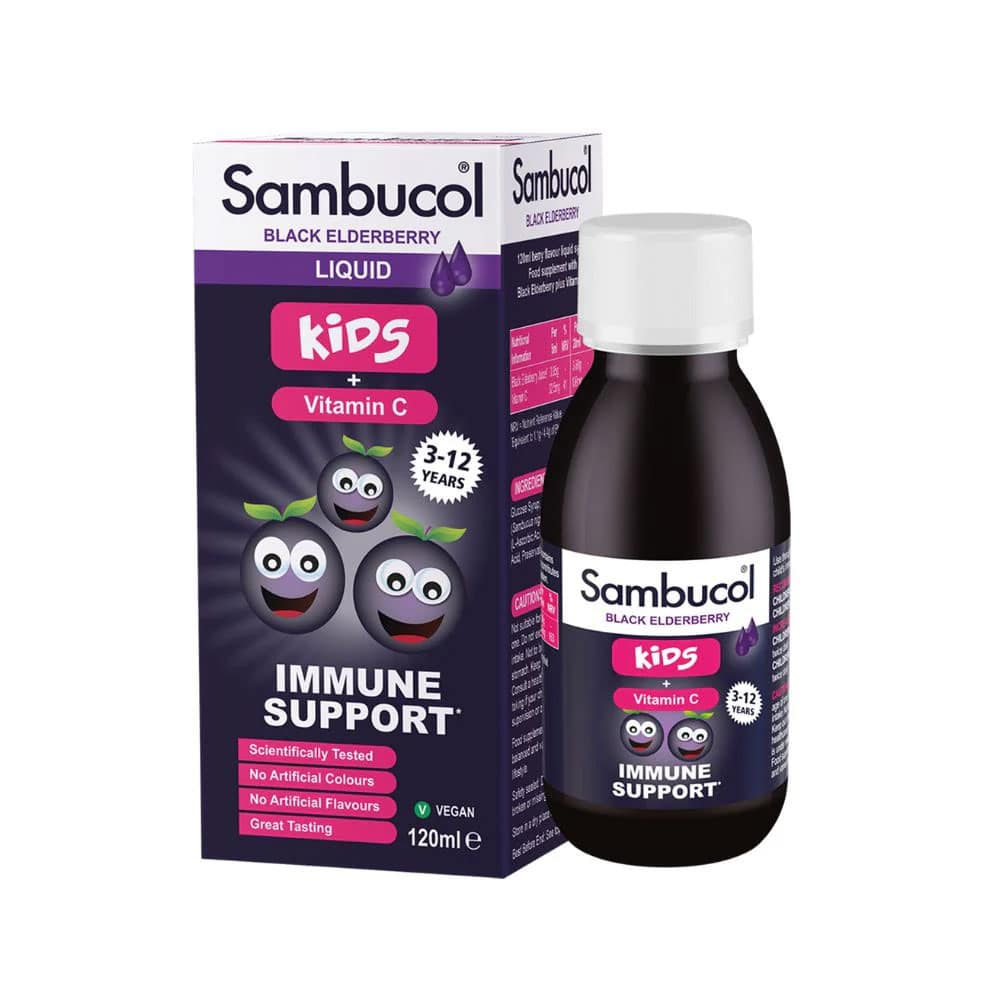 Siro cung cấp Vitamin C cho bé SAMBUCOL Black Elderberry Liquid 120ml 1 Siro cung cấp Vitamin C cho bé SAMBUCOL Black Elderberry Liquid 120ml