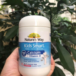 Vien nhai cho be bo xung Canxi Vitamin D3 Natures Way Kids Smart 400mg 100vien3