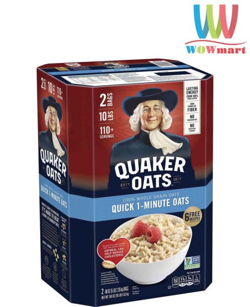 Yến mạch hạt cán vỡ Quaker Oats Quick 1-Minute Oats 4.52 kg