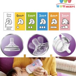 Bình sữa màu hồng Philips Avent Natural Baby Bottle Deco Pink 260ml 6 binh sua mau hong philips avent natural baby bottle deco pink 226ml 1