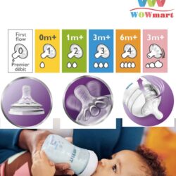 Bình sữa màu xanh Philips Avent Natural Baby Bottle Deco Blue 260ml 6 binh sua mau xanh philips avent natural baby bottle deco blue 226ml 1