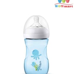 Bình sữa màu xanh Philips Avent Natural Baby Bottle Deco Blue 260ml 8 binh sua mau xanh philips avent natural baby bottle deco blue 226ml 3