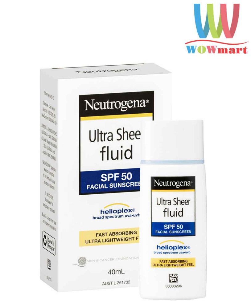 Kem chống nắng dành cho mặt Neutrogena SPF50+ Ultra Sheer Fluid 40ml